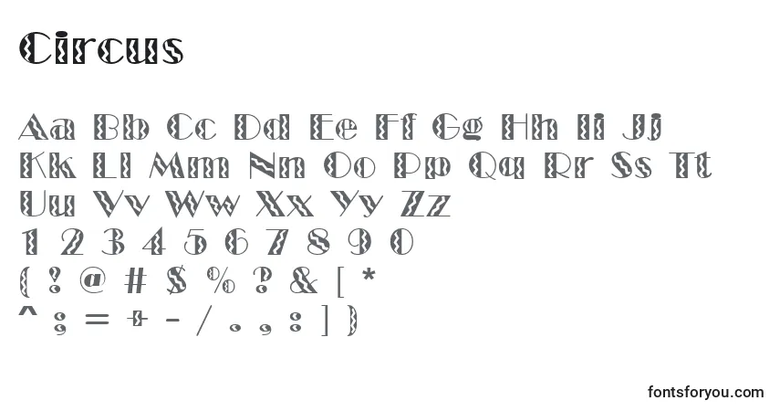 Шрифт Circus (123497) – алфавит, цифры, специальные символы