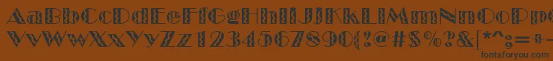 Circus-Schriftart – Schwarze Schriften auf braunem Hintergrund