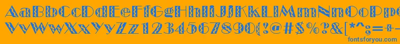 フォントCircus – オレンジの背景に青い文字