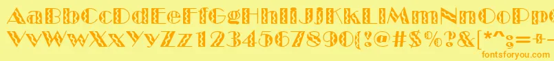 Circus Font – Orange Fonts on Yellow Background