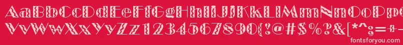 Circus-Schriftart – Rosa Schriften auf rotem Hintergrund