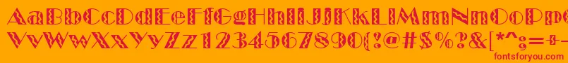 フォントCircus – オレンジの背景に赤い文字
