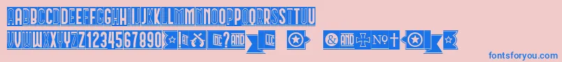 Circusant-Schriftart – Blaue Schriften auf rosa Hintergrund