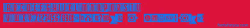 Circusant Font – Blue Fonts on Red Background