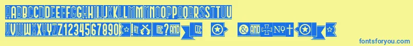 Circusant Font – Blue Fonts on Yellow Background