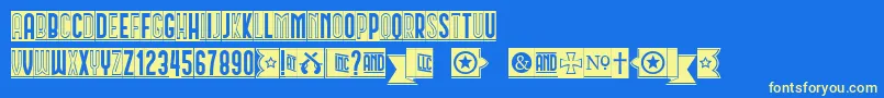 Circusant Font – Yellow Fonts on Blue Background