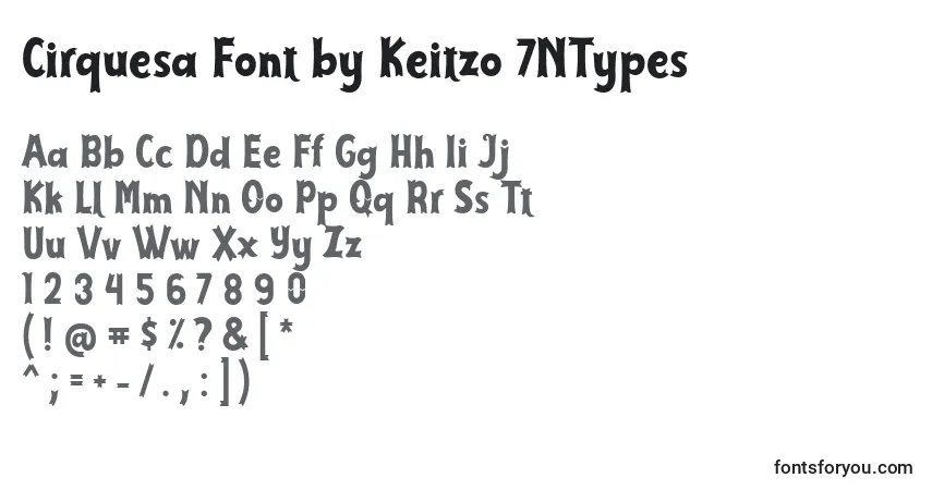 Schriftart Cirquesa Font by Keitzo 7NTypes – Alphabet, Zahlen, spezielle Symbole