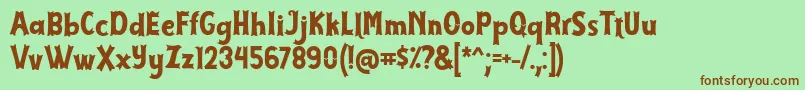 Fonte Cirquesa Font by Keitzo 7NTypes – fontes marrons em um fundo verde