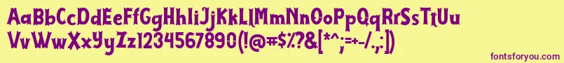 フォントCirquesa Font by Keitzo 7NTypes – 紫色のフォント、黄色の背景