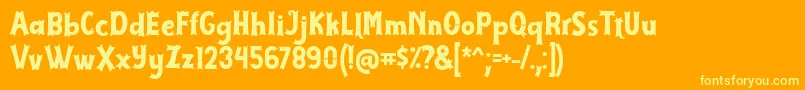Cirquesa Font by Keitzo 7NTypes Font – Yellow Fonts on Orange Background