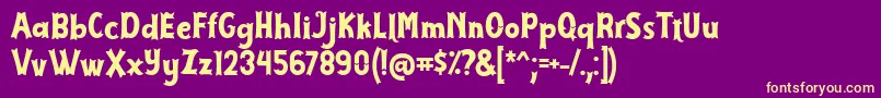 Fonte Cirquesa Font by Keitzo 7NTypes – fontes amarelas em um fundo roxo