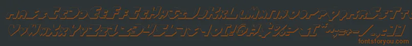 フォントBalAstaral3DItalic – 黒い背景に茶色のフォント