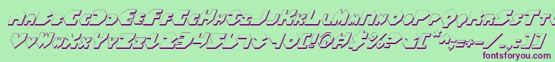 フォントBalAstaral3DItalic – 緑の背景に紫のフォント