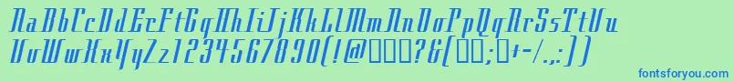 CITY Font – Blue Fonts on Green Background