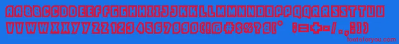 フォントciudad capital – 赤い文字の青い背景