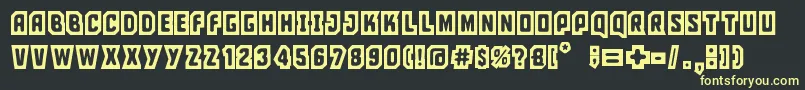 フォントciudad capital – 黒い背景に黄色の文字