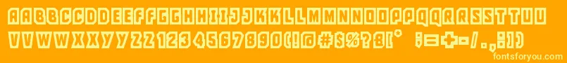 フォントciudad capital – オレンジの背景に黄色の文字