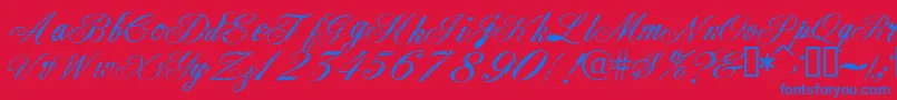 Civilian Font – Blue Fonts on Red Background