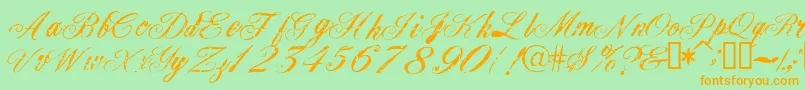 Civilian Font – Orange Fonts on Green Background