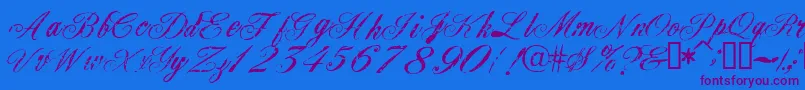 Civilian-Schriftart – Violette Schriften auf blauem Hintergrund