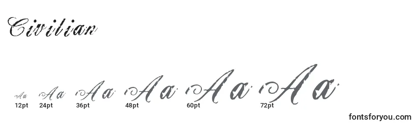 Размеры шрифта Civilian (123507)