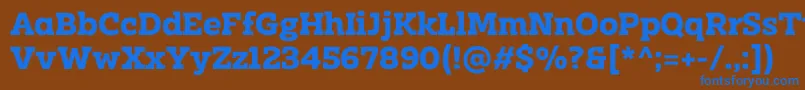 Czcionka Clab Personal Use Bold – niebieskie czcionki na brązowym tle