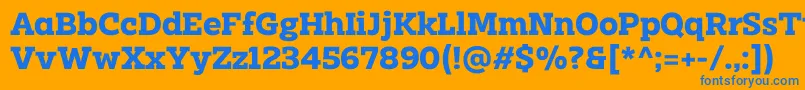 Clab Personal Use Bold Font – Blue Fonts on Orange Background