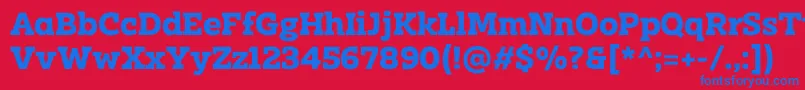 フォントClab Personal Use Bold – 赤い背景に青い文字