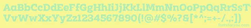 Clab Personal Use Bold Font – Green Fonts on Yellow Background