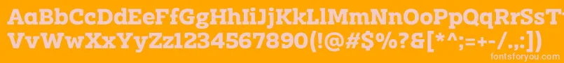 Clab Personal Use Bold-fontti – vaaleanpunaiset fontit oranssilla taustalla