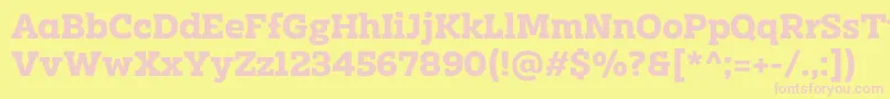 Clab Personal Use Bold Font – Pink Fonts on Yellow Background