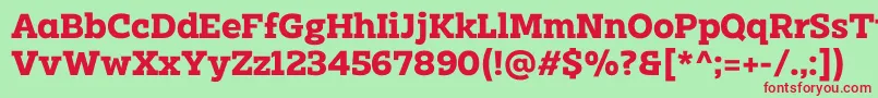 Clab Personal Use Bold-fontti – punaiset fontit vihreällä taustalla