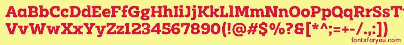 Clab Personal Use Bold Font – Red Fonts on Yellow Background