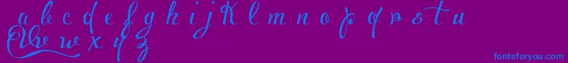 VoluptateDemo-Schriftart – Blaue Schriften auf violettem Hintergrund