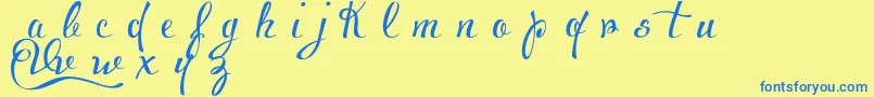 VoluptateDemo Font – Blue Fonts on Yellow Background