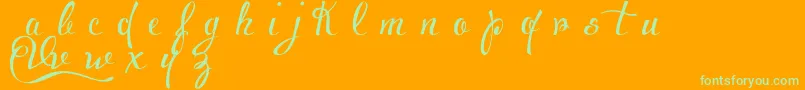 VoluptateDemo Font – Green Fonts on Orange Background