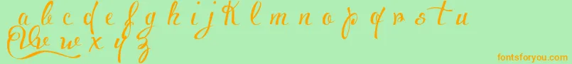 VoluptateDemo Font – Orange Fonts on Green Background