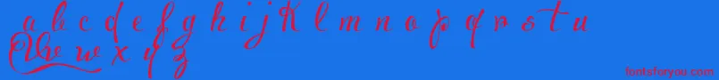VoluptateDemo Font – Red Fonts on Blue Background