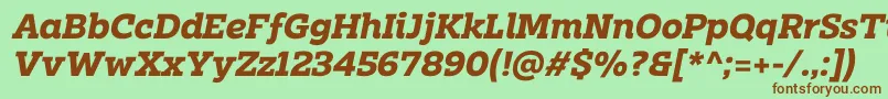 Clab Personal Use BoldItalic Font – Brown Fonts on Green Background