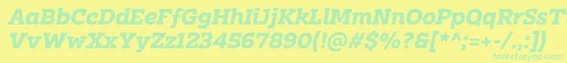 Clab Personal Use BoldItalic Font – Green Fonts on Yellow Background