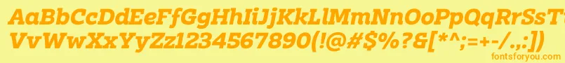 Clab Personal Use BoldItalic Font – Orange Fonts on Yellow Background