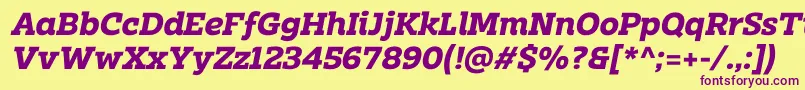 Clab Personal Use BoldItalic Font – Purple Fonts on Yellow Background