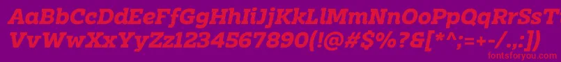 Clab Personal Use BoldItalic Font – Red Fonts on Purple Background