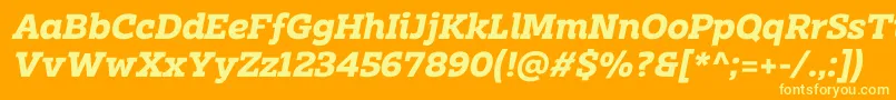 Clab Personal Use BoldItalic Font – Yellow Fonts on Orange Background