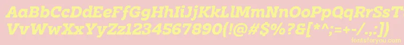 Clab Personal Use BoldItalic Font – Yellow Fonts on Pink Background