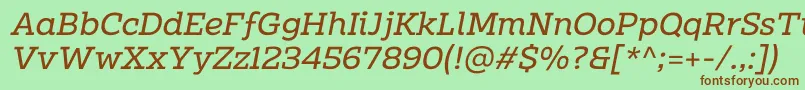 Clab Personal Use Italic Font – Brown Fonts on Green Background