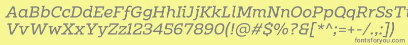 Шрифт Clab Personal Use Italic – серые шрифты на жёлтом фоне