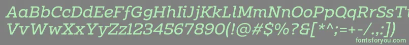 フォントClab Personal Use Italic – 灰色の背景に緑のフォント