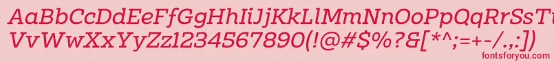 Fonte Clab Personal Use Italic – fontes vermelhas em um fundo rosa