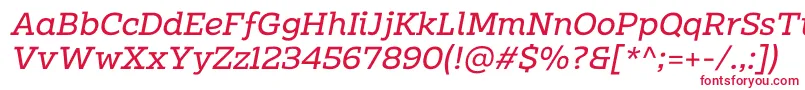 Clab Personal Use Italic-fontti – punaiset fontit valkoisella taustalla